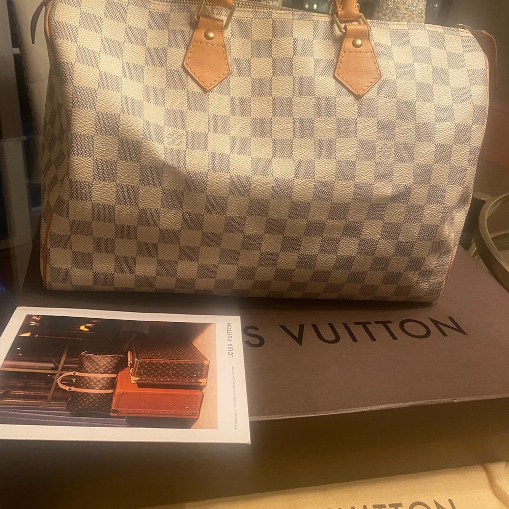 Louis Vuitton Tan and Brown Duffel Bag with Leather Trim